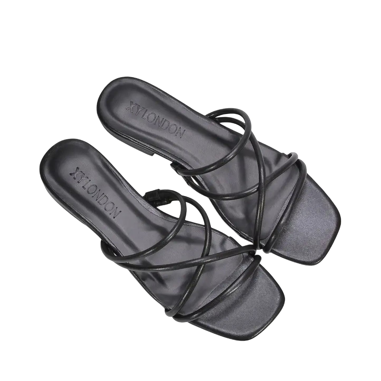Black - Lifestyle - XY London Womens-Ladies Suzzie Metallic Strappy Sandals