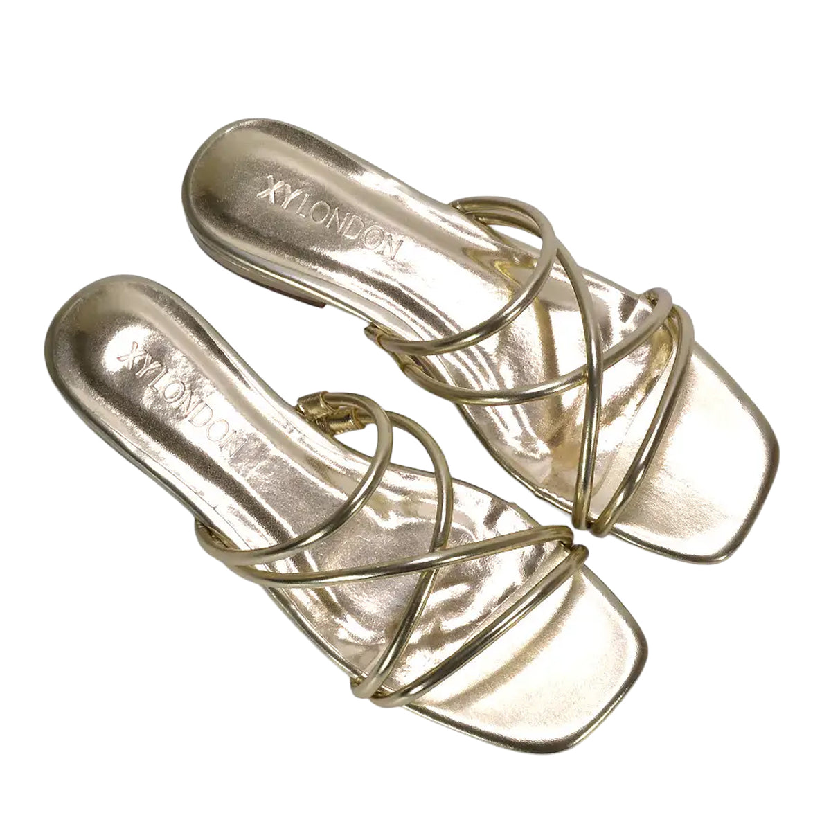 Metallic Gold - Lifestyle - XY London Womens-Ladies Suzzie Metallic Strappy Sandals
