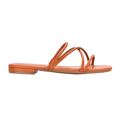 Tan - Back - XY London Womens-Ladies Suzzie Metallic Strappy Sandals