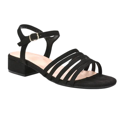 Jet Black - Lifestyle - XY London Womens-Ladies Katie Low Heel Sandals