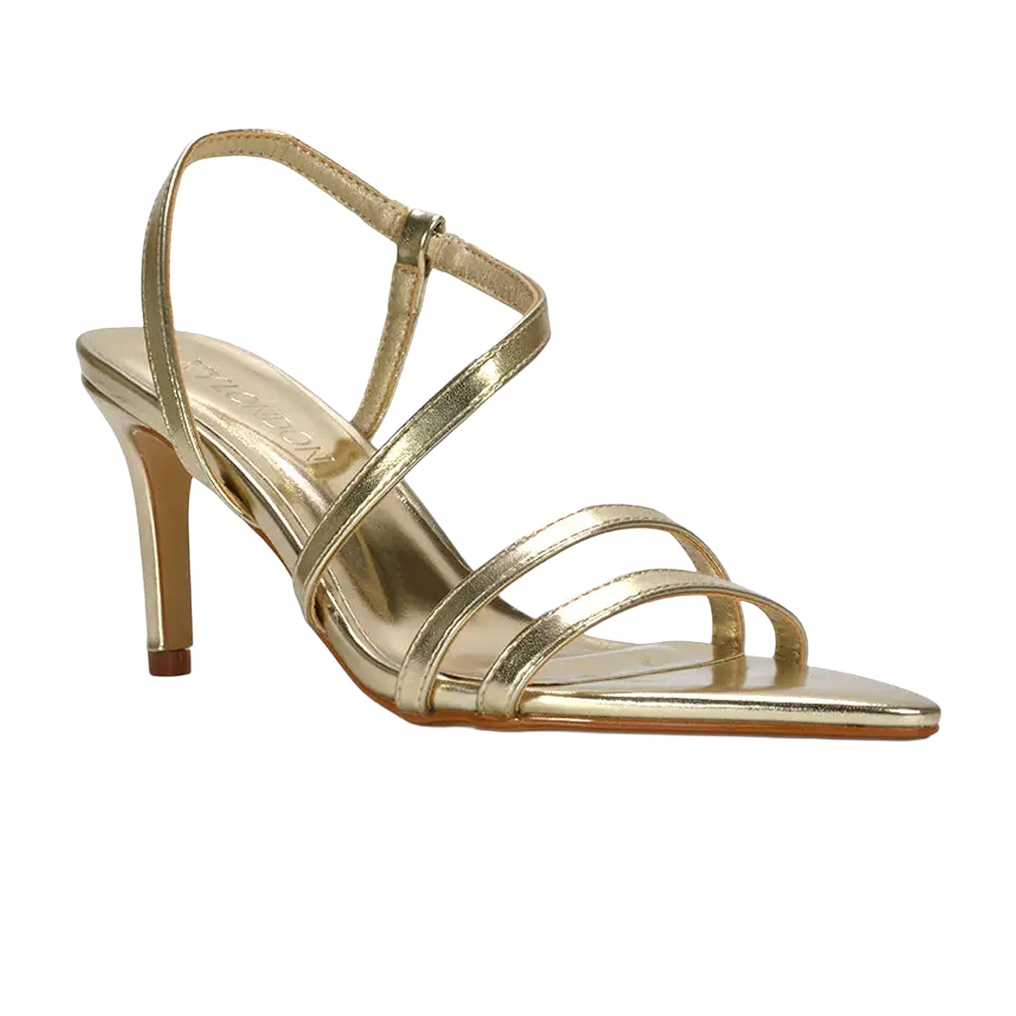 Metallic Gold - Lifestyle - XY London Womens-Ladies Theodora Metallic Strappy Stiletto Heel Sandals