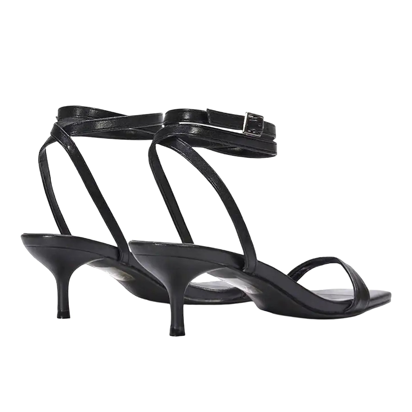 Black - Back - XY London Womens-Ladies Nikita Strappy Low Kitten Heel Sandals