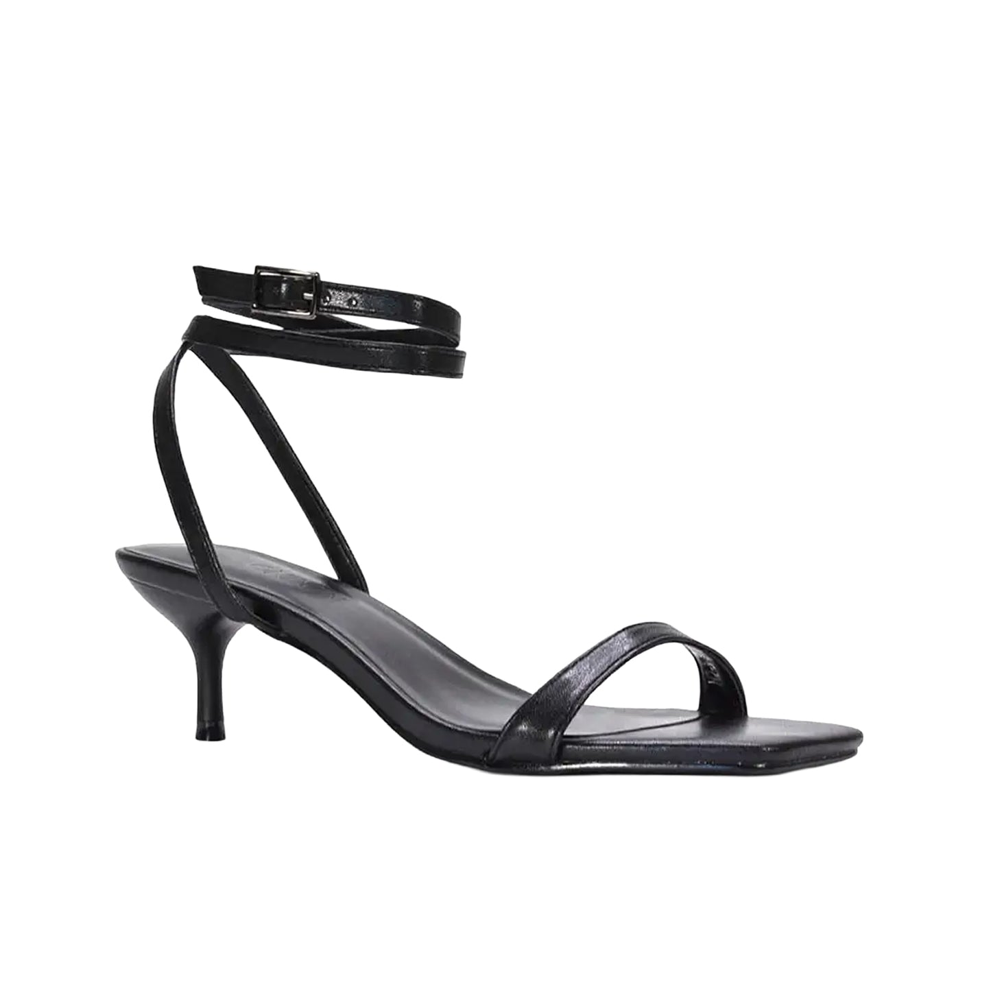 Black - Lifestyle - XY London Womens-Ladies Nikita Strappy Low Kitten Heel Sandals