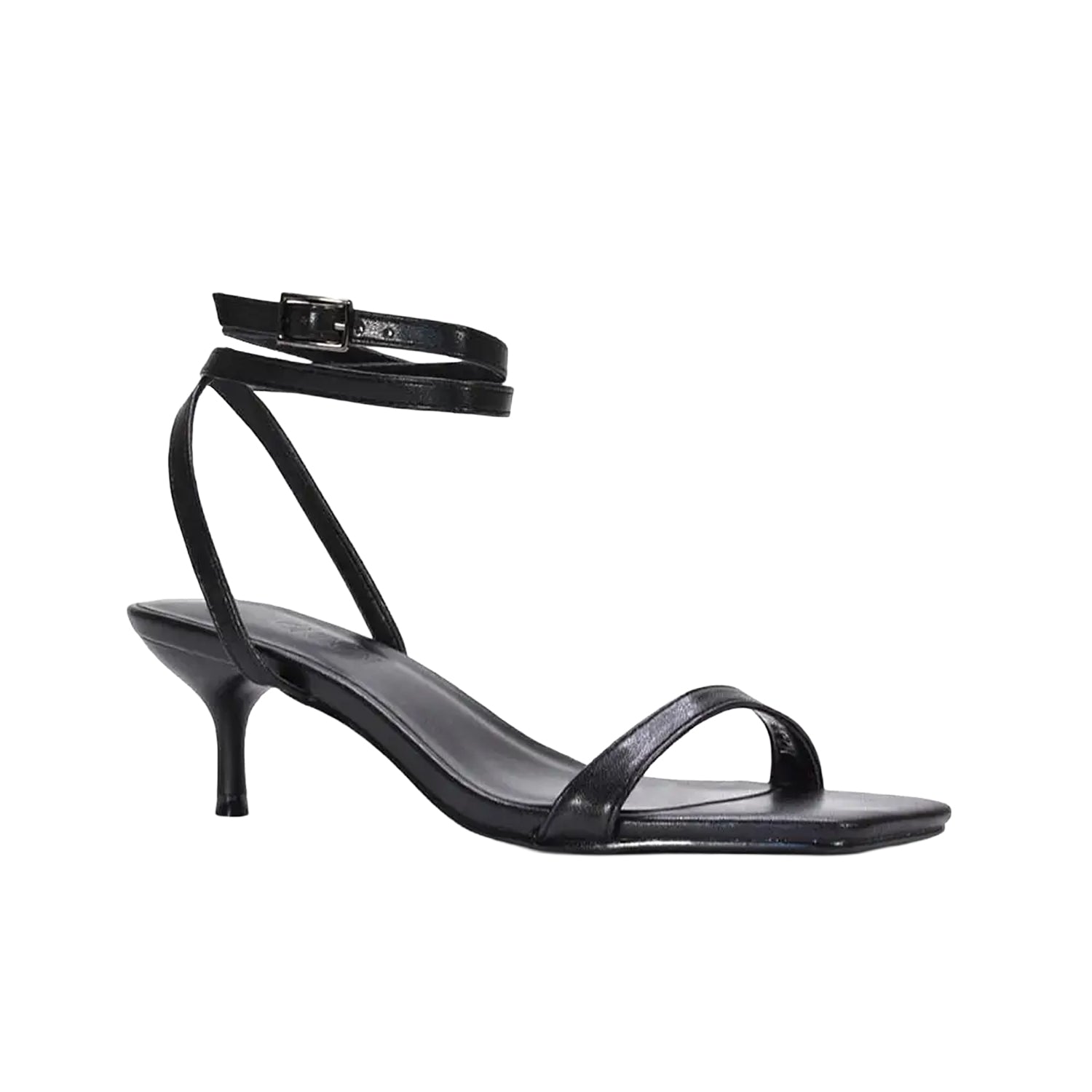 Black - Lifestyle - XY London Womens-Ladies Nikita Strappy Low Kitten Heel Sandals
