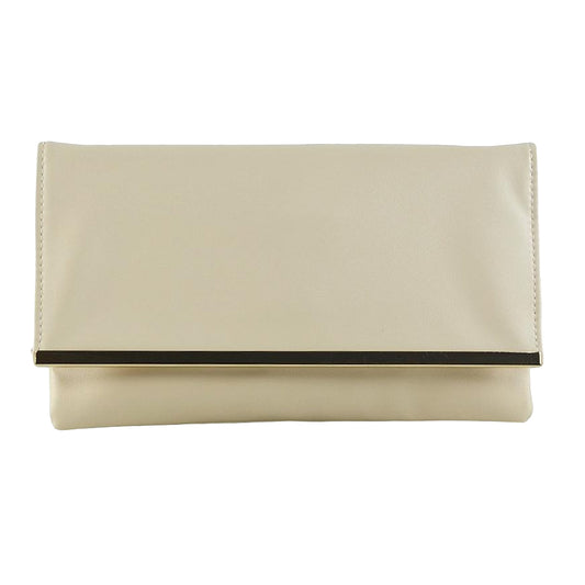 Gold - Front - XY London Billie Evening Chain Strap Clutch Bag