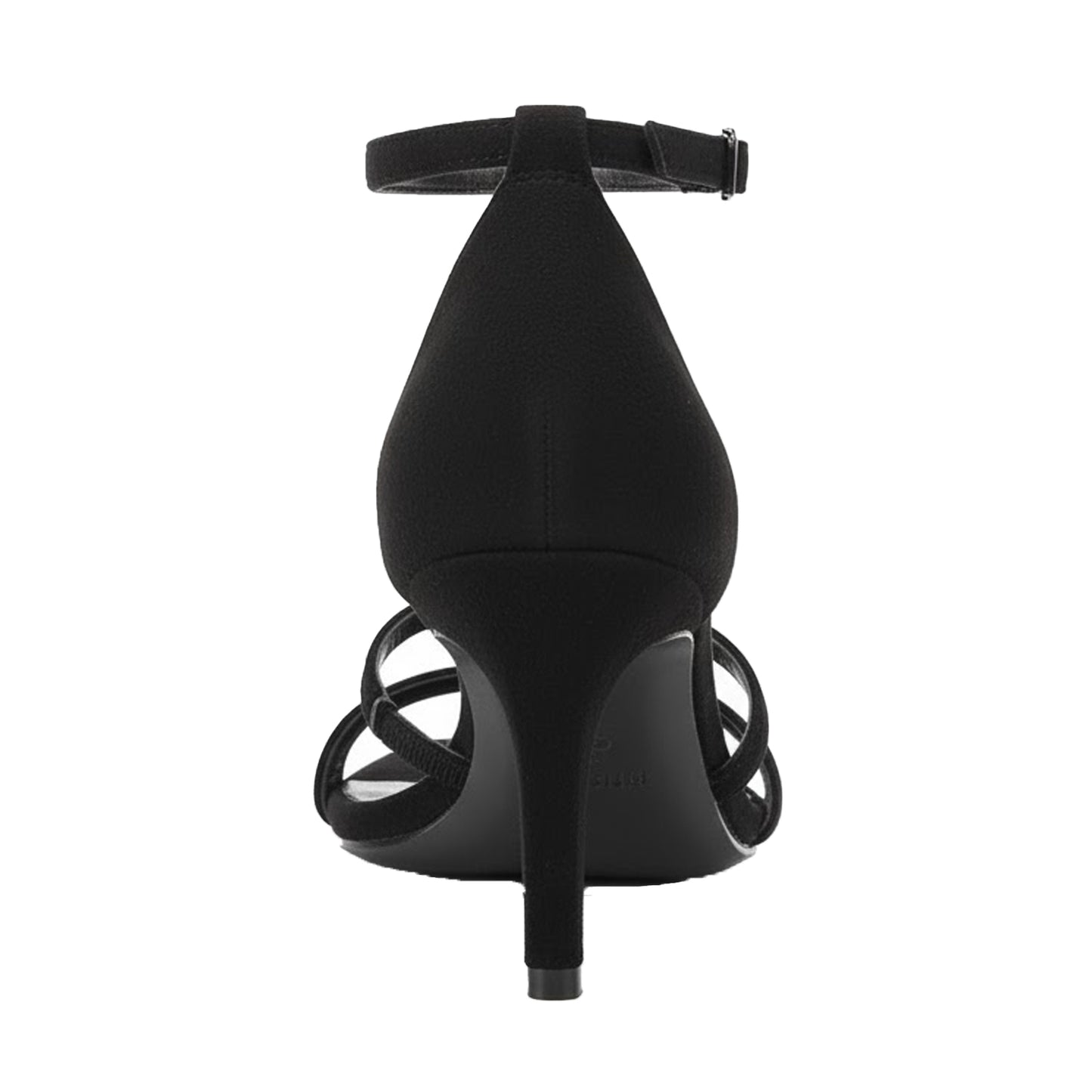 Jet Black - Back - XY London Womens-Ladies Lea Strappy Low Kitten Heel Sandals