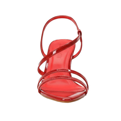 Red - Side - XY London Womens-Ladies Theodora Patent Stiletto Heel Sandals