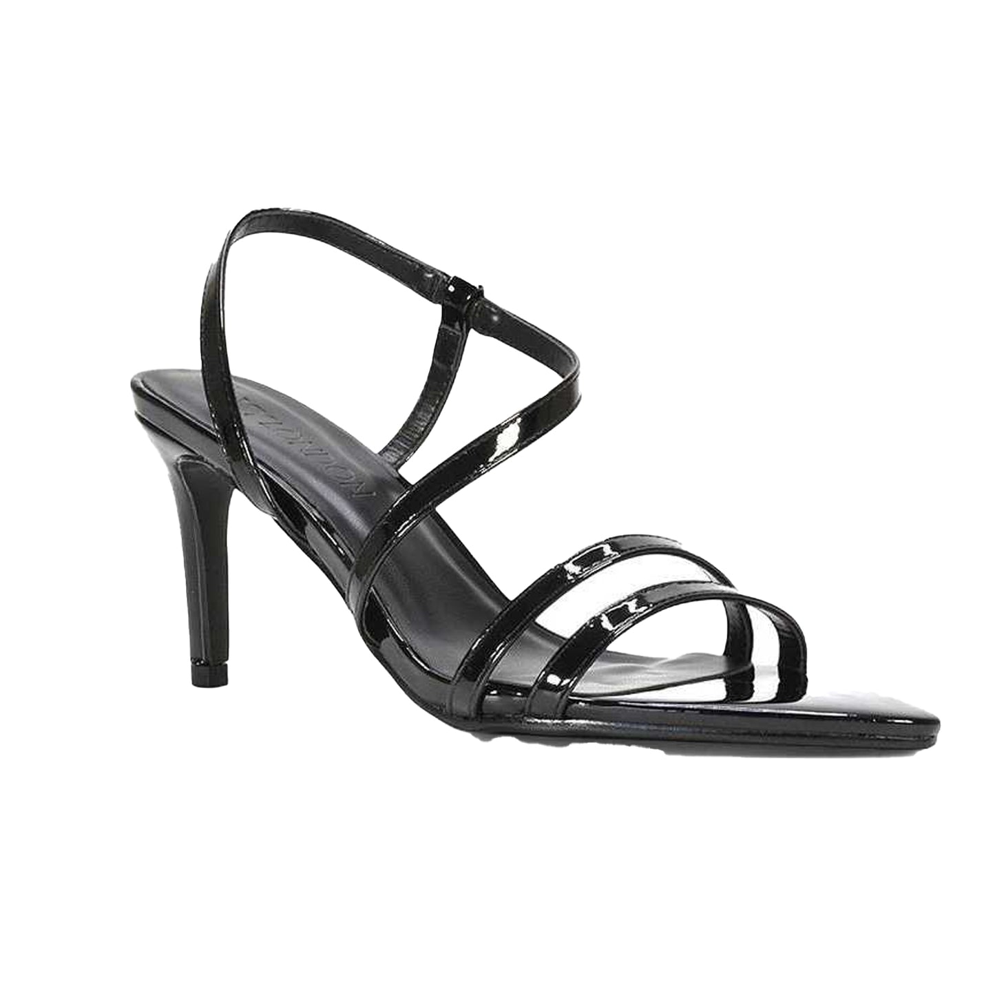 True Black - Front - XY London Womens-Ladies Theodora Patent Stiletto Heel Sandals