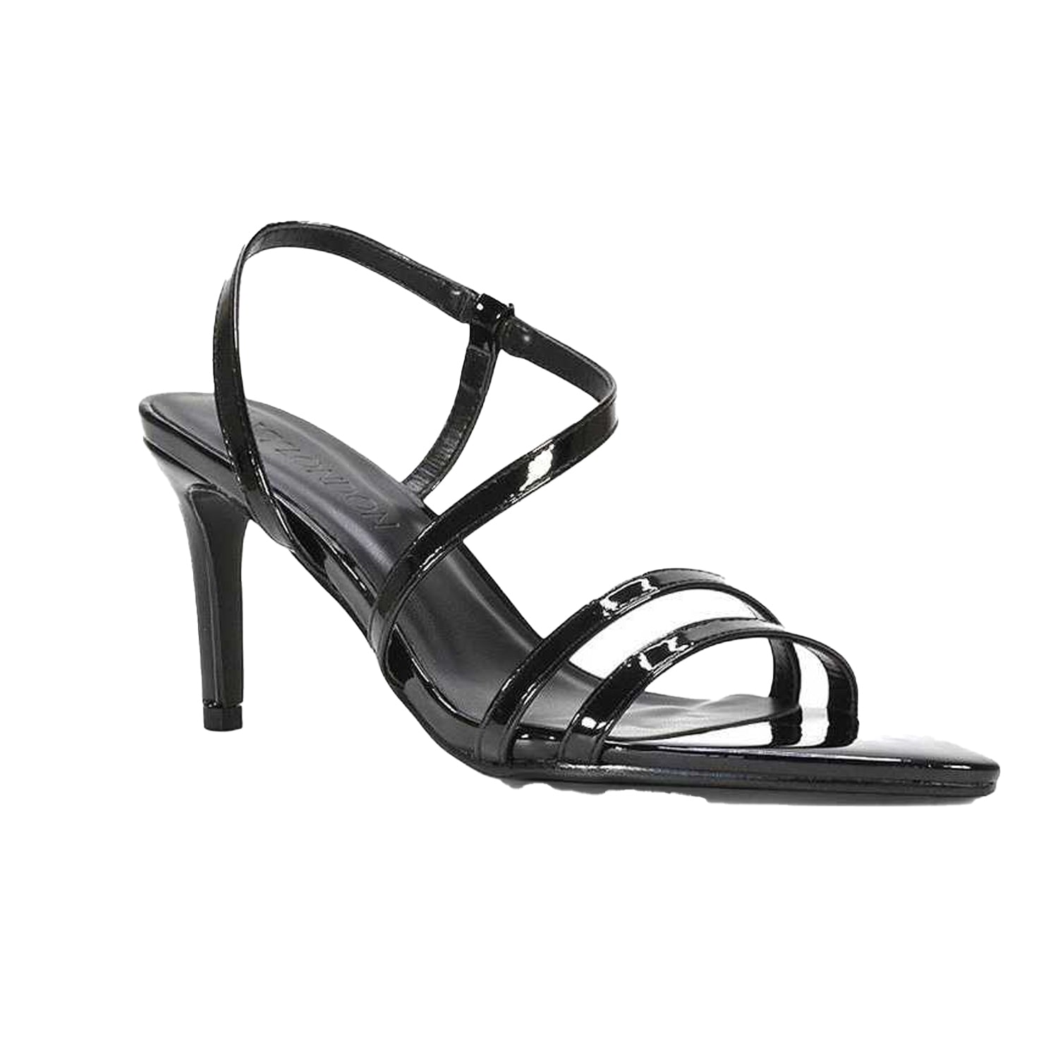 True Black - Front - XY London Womens-Ladies Theodora Patent Stiletto Heel Sandals