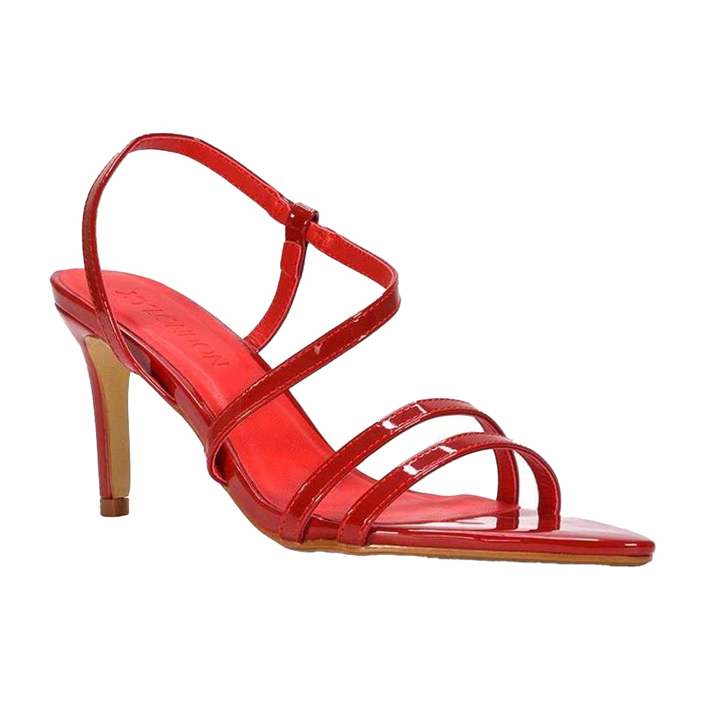 Red - Front - XY London Womens-Ladies Theodora Patent Stiletto Heel Sandals