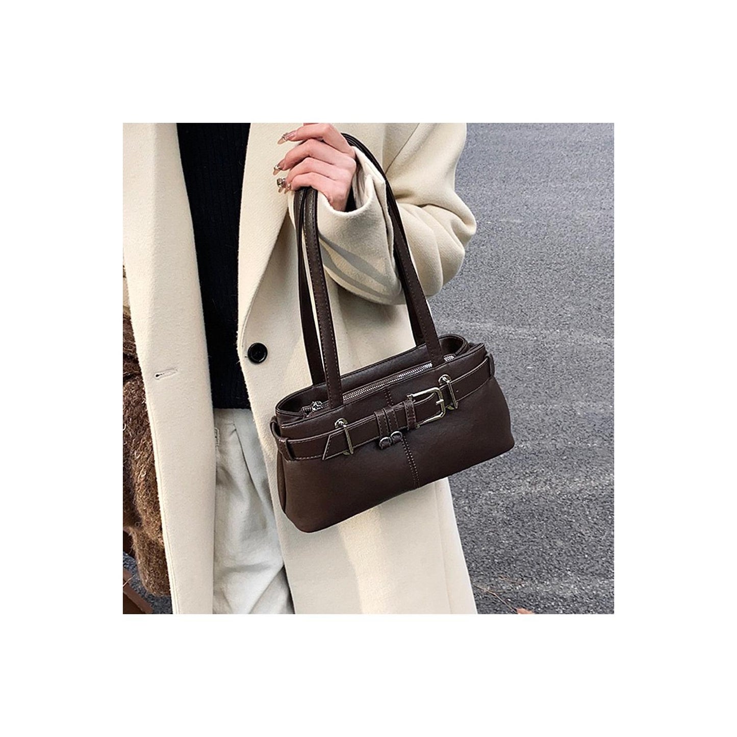 Brown - Lifestyle - XY London Womens-Ladies Josephine Belted Shoulder Bag
