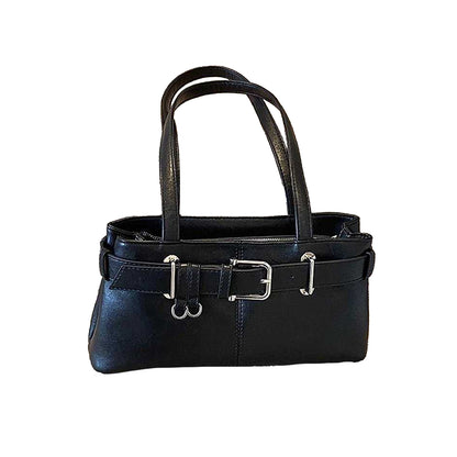 Black - Front - XY London Womens-Ladies Josephine Belted Shoulder Bag