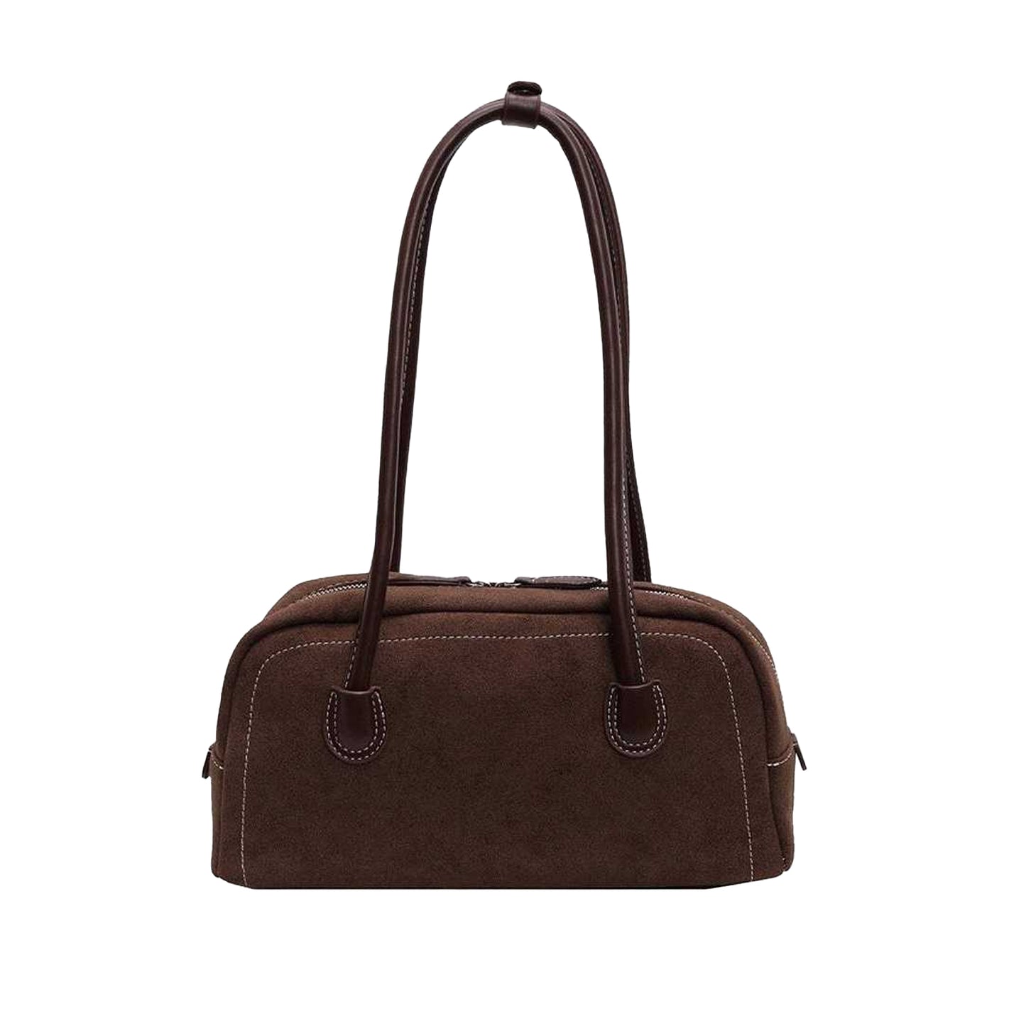 Brown - Front - XY London Ashden Faux Suede Handbag