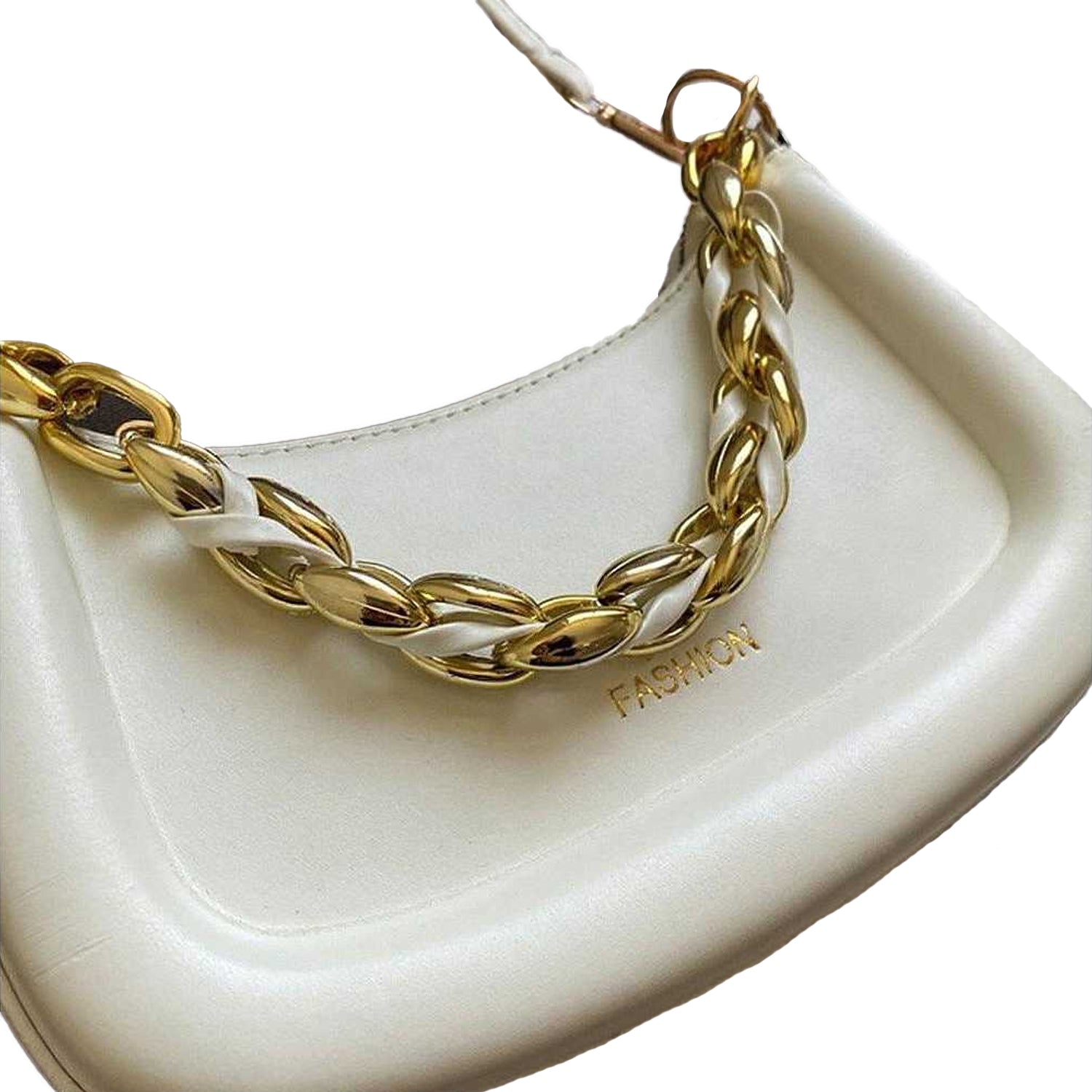 Beige - Back - XY London Womens-Ladies Helina Chain Strap Handbag