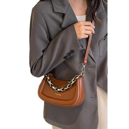 Tan - Front - XY London Womens-Ladies Helina Chain Strap Handbag