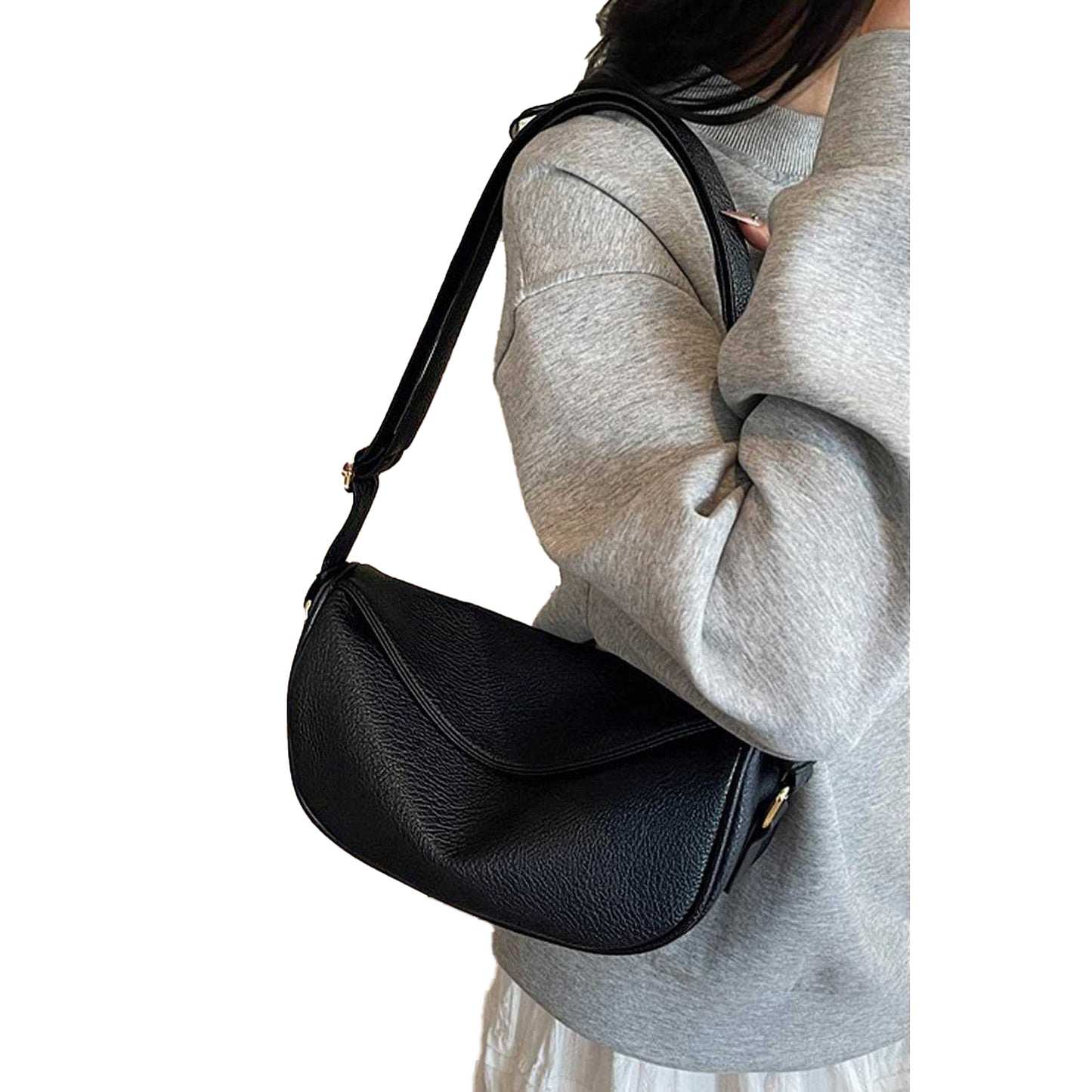 Black - Front - XY London Womens-Ladies Helen Shoulder Bag