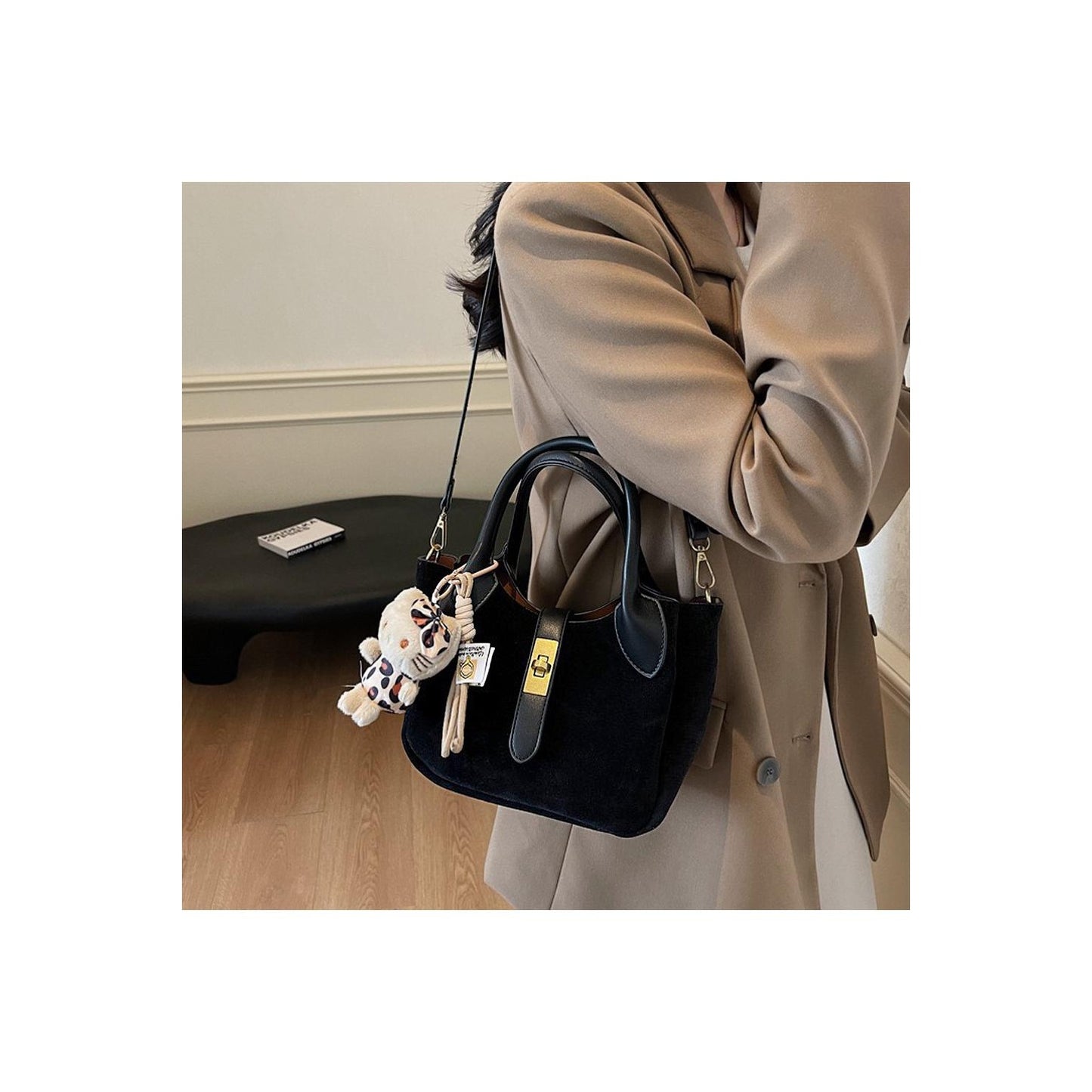 Black - Back - XY London Elisie Charm Handbag