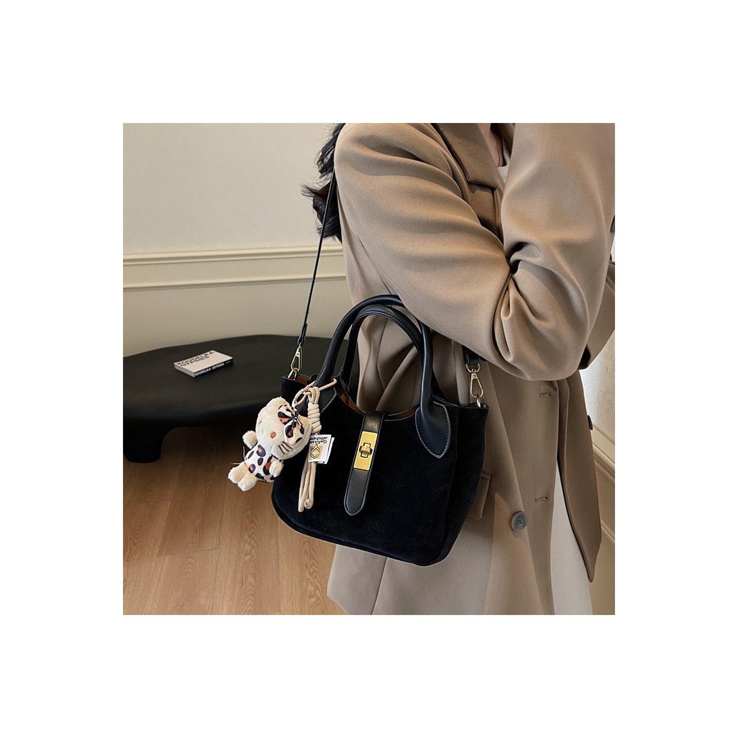 Black - Back - XY London Elisie Charm Handbag