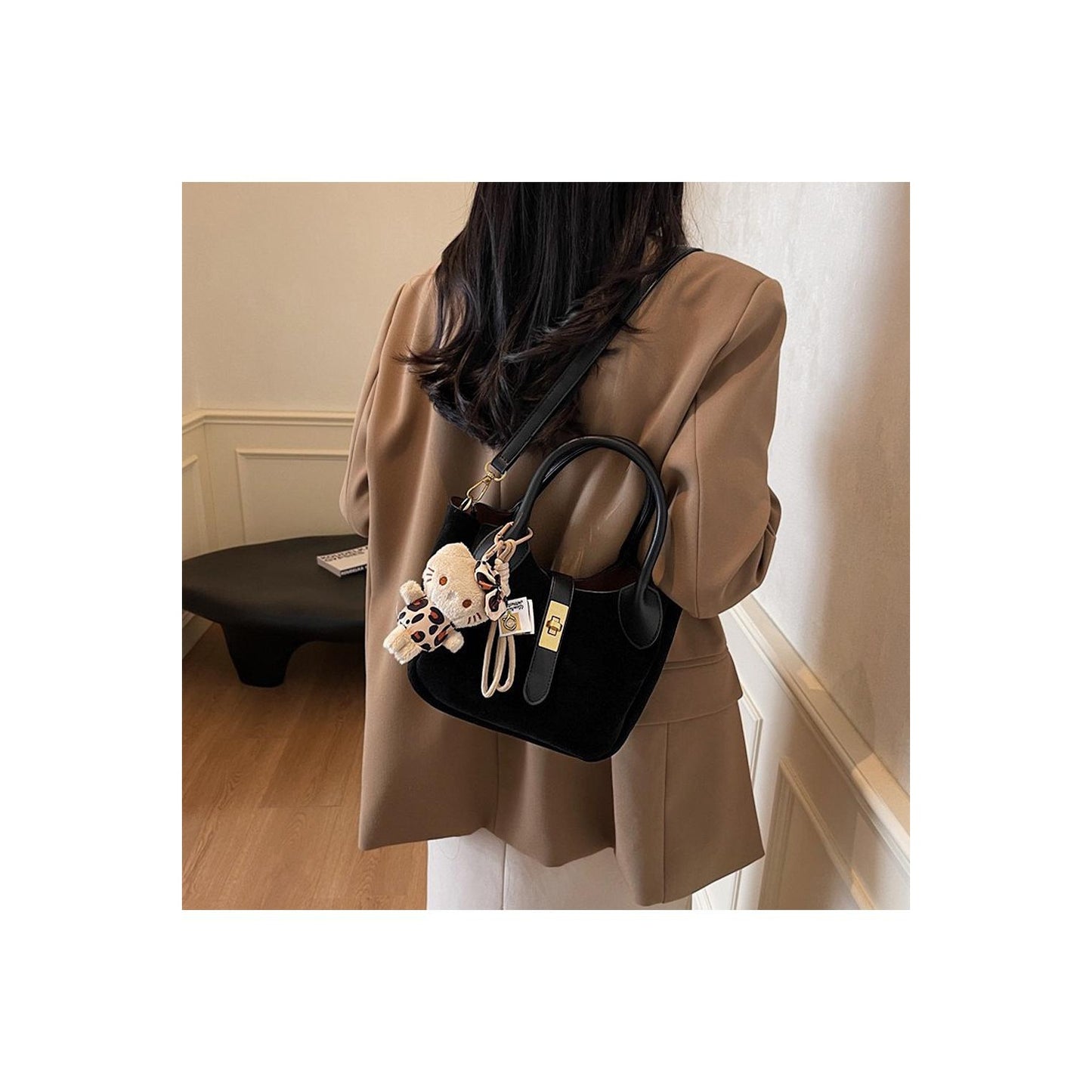 Black - Side - XY London Elisie Charm Handbag