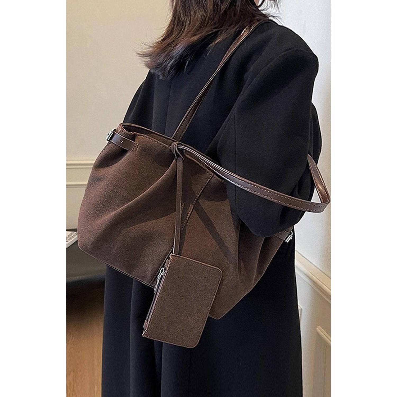 Brown - Back - XY London Destiny Tote Bag