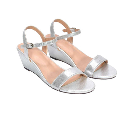 Silver - Front - XY London Womens-Ladies Alissa Open Toe Sandals