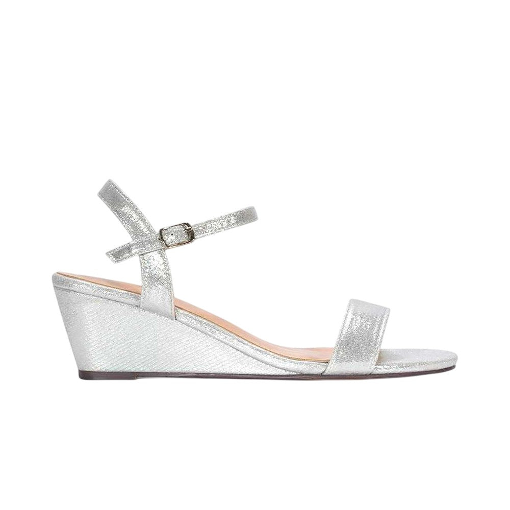 Silver - Side - XY London Womens-Ladies Alissa Open Toe Sandals