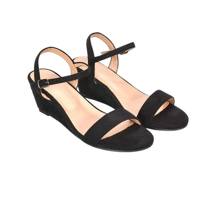 Jet Black - Front - XY London Womens-Ladies Alissa Open Toe Sandals