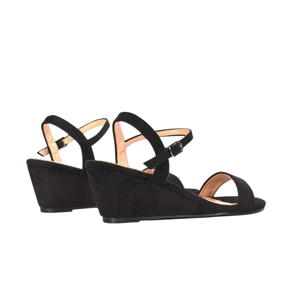 Jet Black - Back - XY London Womens-Ladies Alissa Open Toe Sandals