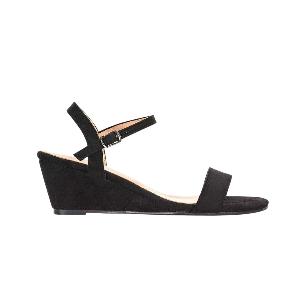 Jet Black - Side - XY London Womens-Ladies Alissa Open Toe Sandals