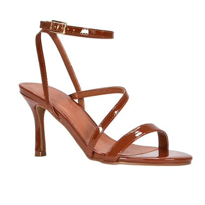 Brown - Lifestyle - XY London Womens-Ladies Sherry Patent Strappy Sandals