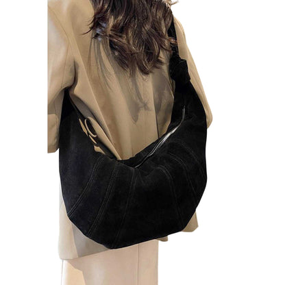 Jet Black - Back - XY London Womens-Ladies Claud Crescent Shaped Crossbody Bag