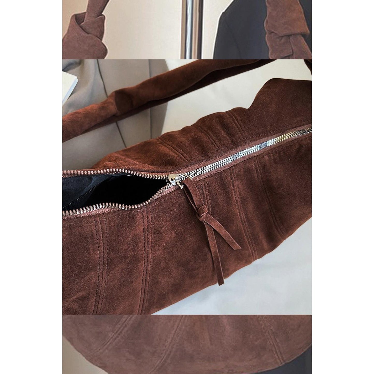 Brown - Lifestyle - XY London Womens-Ladies Claud Crescent Shaped Crossbody Bag