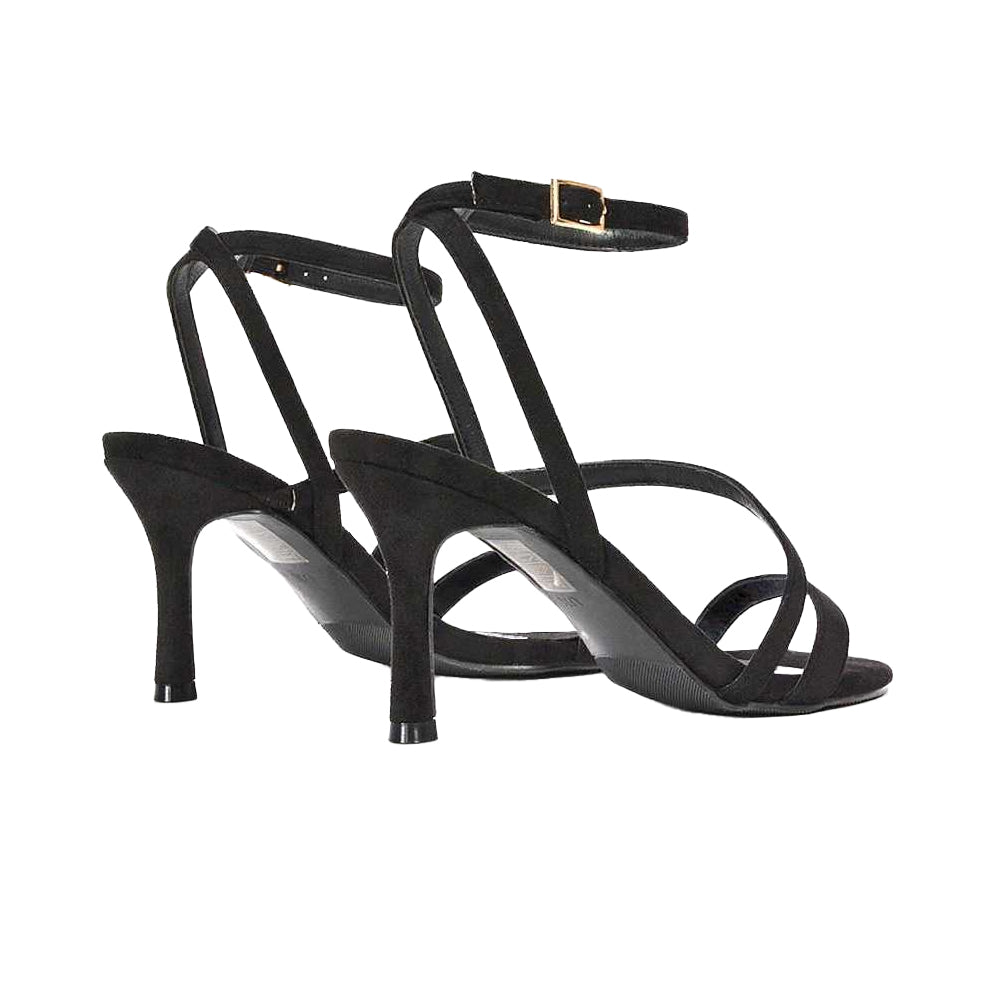 Jet Black - Back - XY London Womens-Ladies Sherry Strappy Stiletto Heel Sandals