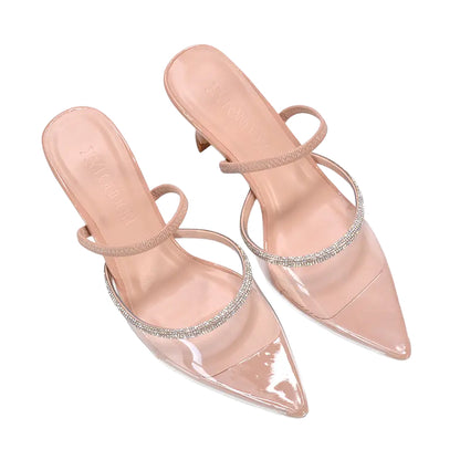 Beige - Pack Shot - XY London Womens-Ladies Carlene Patent Court Pumps