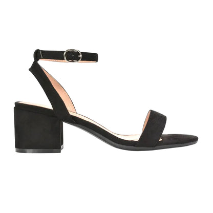 Jet Black - Pack Shot - XY London Womens-Ladies Gemma Strappy Low Block Heel Sandals