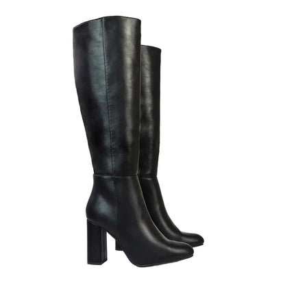 Black - Lifestyle - XY London Womens-Ladies Paityn Wide Knee-High Boots