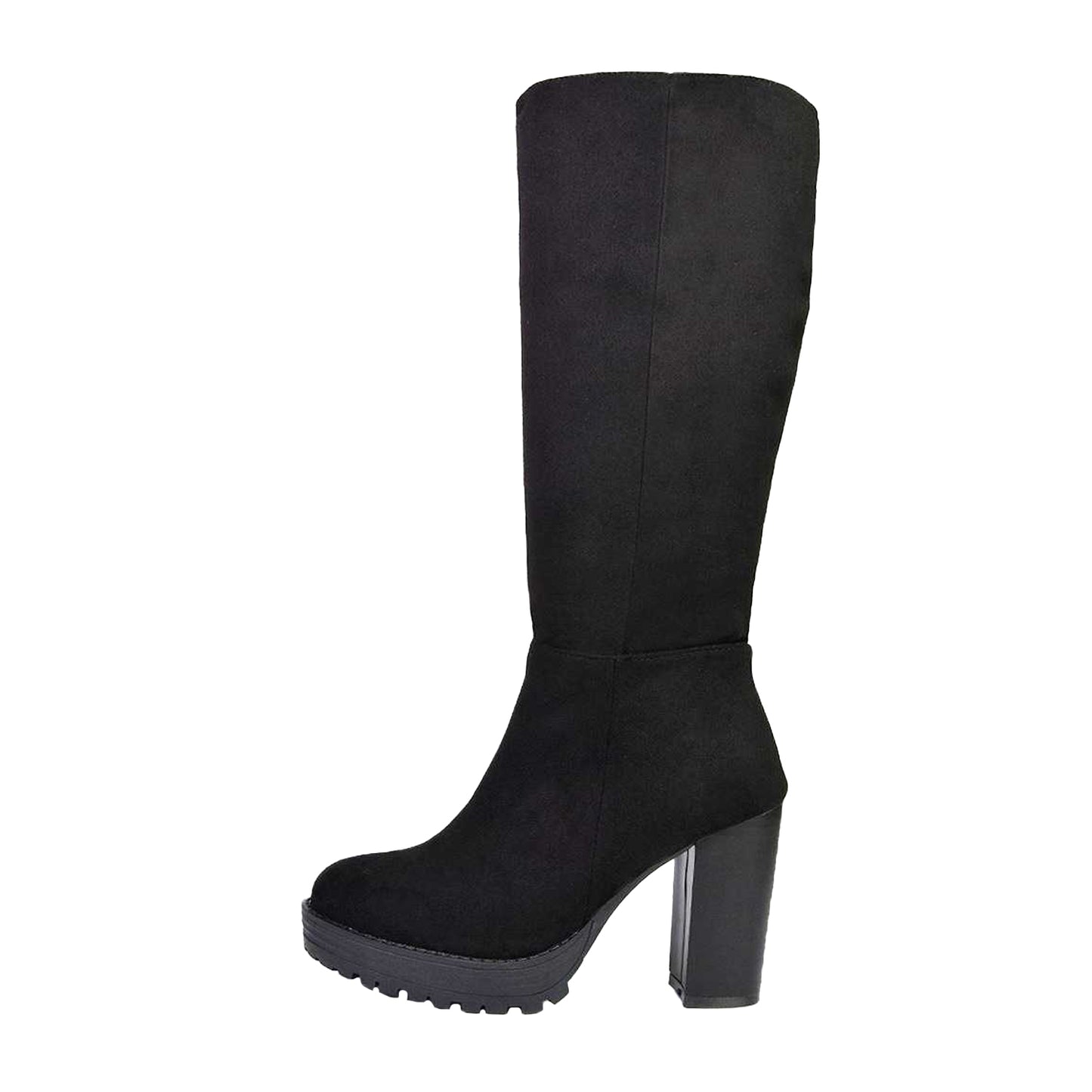 Jet Black - Back - XY London Womens-Ladies Addie Chunky Platform Ankle Boots