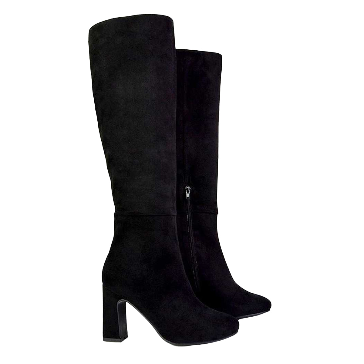 Jet Black - Side - XY London Womens-Ladies Lillia Knee-High Boots
