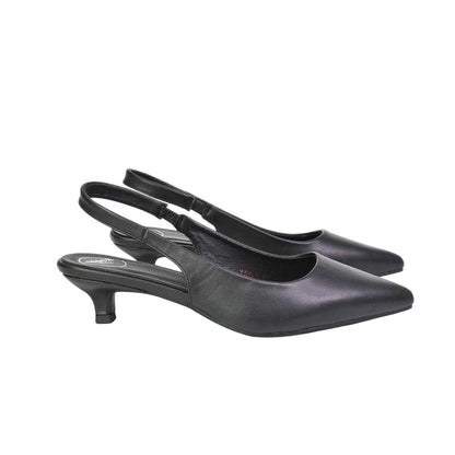 Black - Lifestyle - XY London Womens-Ladies Avalone Sling Back Kitten Heel Sandals