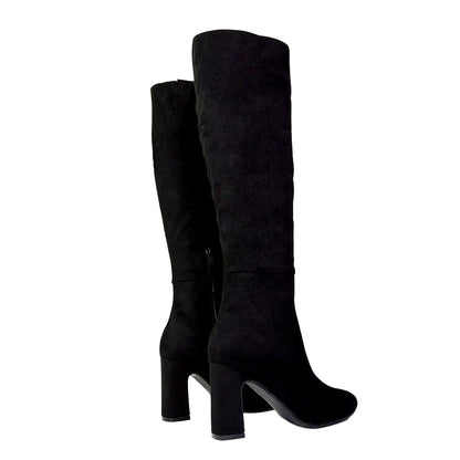 Jet Black - Back - XY London Womens-Ladies Lillia Knee-High Boots