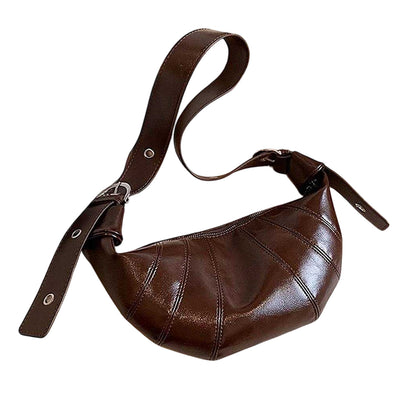 Brown - Front - XY London Womens-Ladies Natalie Crescent Shaped Crossbody Bag