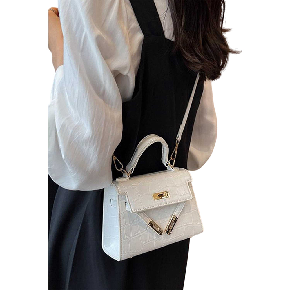 White - Side - XY London Womens-Ladies Maya Removable Straps Satchel