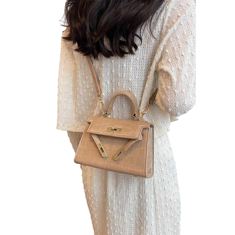 Beige - Back - XY London Womens-Ladies Maya Removable Straps Satchel