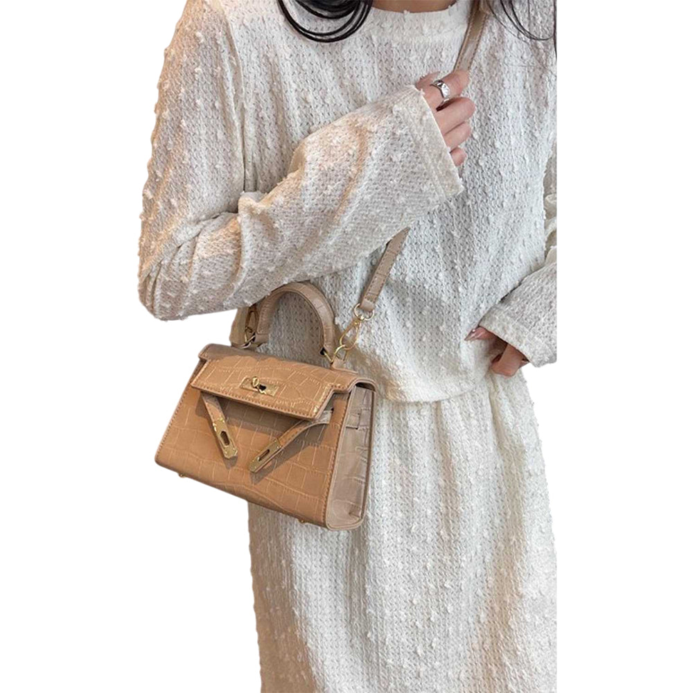 Beige - Side - XY London Womens-Ladies Maya Removable Straps Satchel