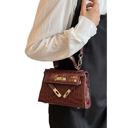 Brown - Back - XY London Womens-Ladies Maya Removable Straps Satchel