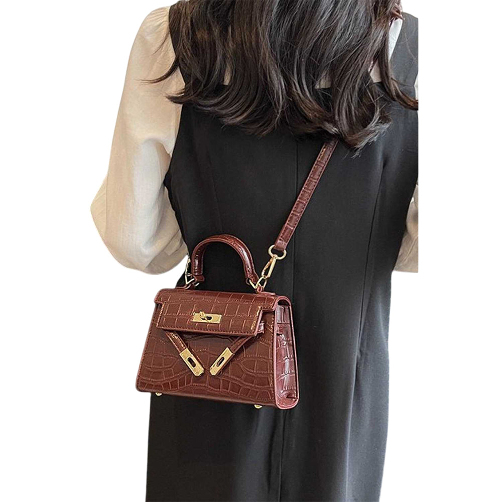 Brown - Side - XY London Womens-Ladies Maya Removable Straps Satchel