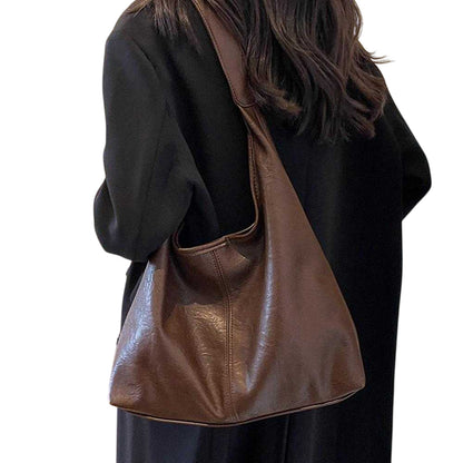 Brown - Front - XY London Womens-Ladies Athena Magnetic Closure Slouch Tote Bag