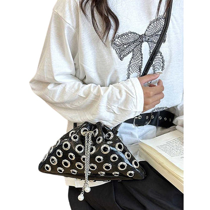 Black - Back - XY London Janieka Eyelets Shoulder Bag