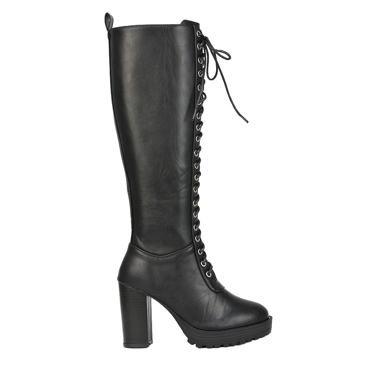 Black - Lifestyle - XY London Womens-Ladies Ruthie Platform Knee-High Boots