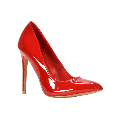 Cherry Red - Lifestyle - XY London Womens-Ladies Lu Lu Patent High Stiletto Heel Court Shoes